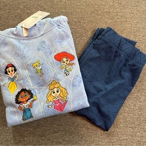 Disney 100 Snow White, Aurora, Tink, Jessie, Mirabel Sweatshirt Kids S 6/7 2 PC